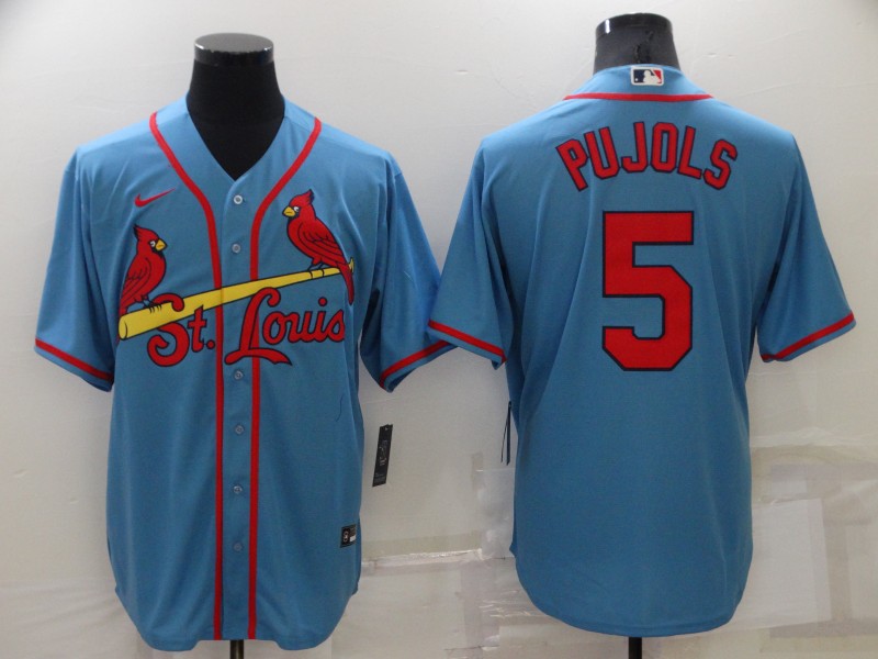 Men's St. Louis Cardinals #5 Albert Pujols Blue Cool Base Stitched Jersey Men's St. Louis Cardinals #5 Albert Pujols Blue Cool Base Stitched Jersey